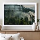 Misty Forest Wall Art Premium Canvas Print a Foggy and