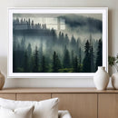 Captivating Misty Forest Wall Art Premium Canvas Print a
