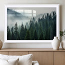 Captivating Misty Forest Wall Art Premium Canvas Print,