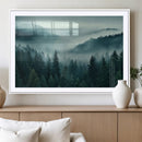 Captivating Misty Foggy Forest Wall Art Premium Canvas Print