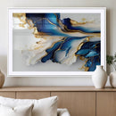Gold Marble Art - Abstract Geode Gold And Blue Marble Shape