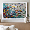 Modern Abstract Fish Shoal Wall Art Canvas Print, Colorful by MyGreatCanvas | Canvas Wall Art Prints | Photo Prints & Wall Decor