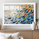 Abstract Fish Shoal Wall Art Canvas Print, Colorful Fish