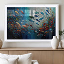 Modern Abstract Fish Shoal Wall Art Canvas Print, Colorful by MyGreatCanvas | Canvas Wall Art Prints | Photo Prints & Wall Decor