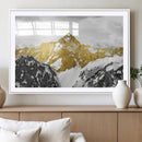 Gold Abstract Mountains Wall Art Print on Canvas, Nature