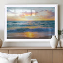 Golden Sunset Over Ocean Waves - Serene Coastal Triptych