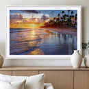 Serene Beach Sunset Wall Art Canvas- Coastal Seascape Print