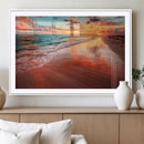 Sunset Beach Wall Art | Ocean Canvas Print | Coastal Wall