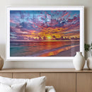 Vibrant Sunset Beach Wall Art - Ocean Sunset Canvas Print |