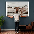 Texas Longhorn Canvas Wall Art Print – Majestic Western by MyGreatCanvas | Canvas Wall Art Prints | Photo Prints & Wall Decor