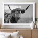 Texas Highland Cow Longhorn Canvas Print - Rustic Farmhouse by MyGreatCanvas | Canvas Wall Art Prints | Photo Prints & Wall Decor