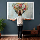 Golden Petal Wall Art Canvas Print - Silhouette Woman Wall