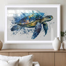 Turtle Wall Art Canvas Print, Framed Watercolor Turtle Art