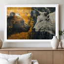 Bear and Bull Wall Art Canvas Print – Abstract Animal