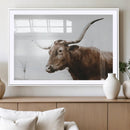Rustic Bull Wall Art Canvas Print – Modern Longhorn