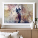 Abstract Watercolor Golf Player Wall Art Canvas Print
