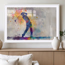 Watercolor Golf Swing Wall Art Canvas Print | Vibrant