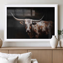 Texas Longhorn Wall Art Canvas Print | Western Ranch Decor |