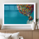 Carl Fredricksen, Up Movie Wall Art, Colorful Balloon House