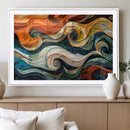 Abstract Wave Wall Art | Ready to Hang Framed Canvas Print |