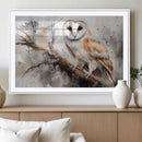 Barn Owl Wall Art | Watercolor Barn Owl Canvas Print |