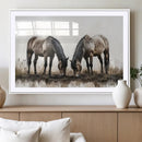 Chines Ink Style Horses Wall Art Canvas Print