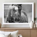 Black and White Horse Winter Wall Art | Ready to Hang and
