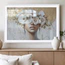 Golden Petal Wall Art - Canvas Print Flower Head Woman