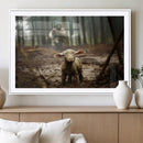 Jesus Running After a Lost Lamb Canvas Wall Art Print