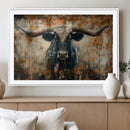 Longhorn Wall Art – Rustic Western Bull Canvas Print, Modern