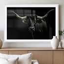 Texas Black Longhorn Bull Wall Art Canvas Print - Western by MyGreatCanvas | Canvas Wall Art Prints | Photo Prints & Wall Decor