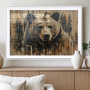 Majestic Grizzly 399 Bear Wall Art | 3-Panel Rustic Canvas