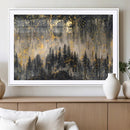 Golden Forest Abstract Wall Art | Dark Forest with Gold