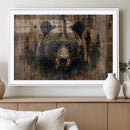 Rustic Grizzly 399 Wall Art | Triptych Canvas Print | Rustic