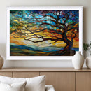 Vibrant Mosaic Tree of Life Wall Art | Stained Glass Style