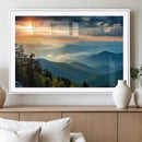 Sunrise Over Mountain Range Wall Art Canvas Print, Farmhouse