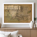 Middle Earth Map Canvas Wall Art – Vintage Fantasy Map