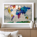 World Map Canvas Print – Framed Travel Map Wall Art for by MyGreatCanvas | Canvas Wall Art Prints | Photo Prints & Wall Decor