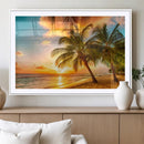 Tropical Sunset Beach Canvas Wall Art Print – Vibrant Palm by MyGreatCanvas | Canvas Wall Art Prints | Photo Prints & Wall Decor
