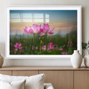Pink Flower on the Mountain Canvas Print, Framed Pink Flower