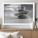 Still Life Black and White Zen Stones Wall Art Canvas,