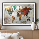Watercolor World Map Canvas Print – Framed Wall Art for by MyGreatCanvas | Canvas Wall Art Prints | Photo Prints & Wall Decor