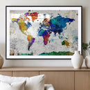 World Map Canvas Print – Detailed Map of the World Wall Art