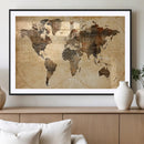 Push Pin World Map Canvas Print – Framed Travel Tracker Wall by MyGreatCanvas | Canvas Wall Art Prints | Photo Prints & Wall Decor