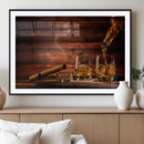 Whiskey and Cigar Wall Art Canvas | 3 Panel Bar Room Decor by MyGreatCanvas | Canvas Wall Art Prints | Photo Prints & Wall Decor