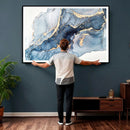 Abstract Art Print - Blue Abstract Canvas Wall Art Print