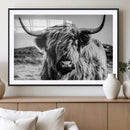 Black and White Scottish Cow Canvas Wall Art Highland Cattle by MyGreatCanvas | Canvas Wall Art Prints | Photo Prints & Wall Decor