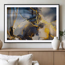 Large Abstract Wall Art Print -  Gold and Blue Abstract