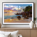 Tropical Island Beach Sunset Canvas Print