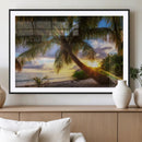 Tropical Island Sunset on the Beach Palms Wall Art Canvas by MyGreatCanvas | Canvas Wall Art Prints | Photo Prints & Wall Decor